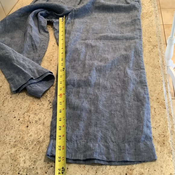 Charter Club Luxury Blue Linen Pants Size Large Drawstring Waist - Picture 6 of 6
